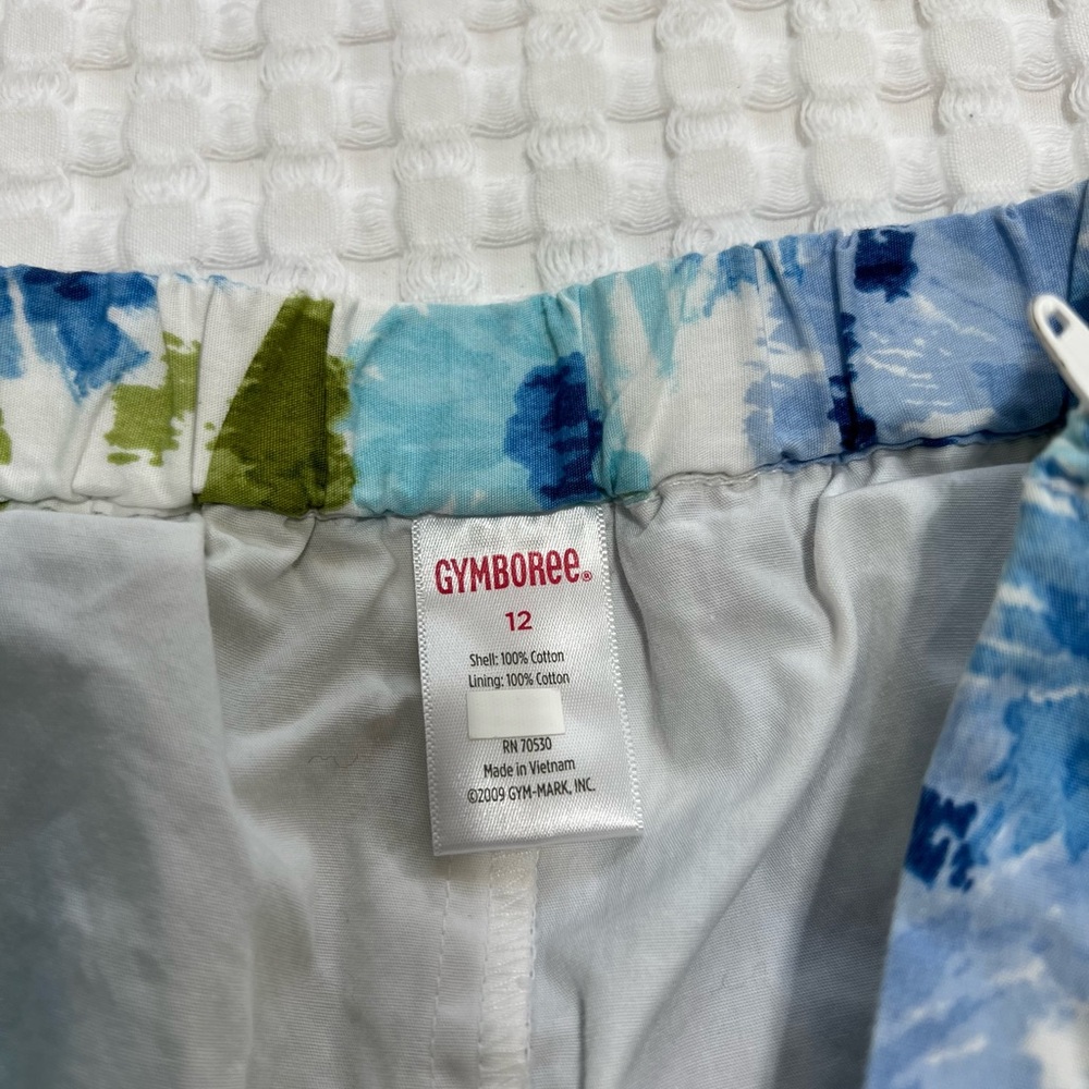 Gymboree Girls Size 12 Malibu Cowgirl Blue White Green Floral Ruffle Skort - Picture 4 of 7